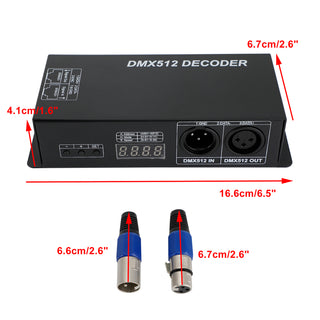 LED RGB DMX 512 Controller Decoder Dimmer 3Channels 24A 3x8A Stripe Light