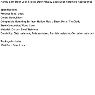 Handy Barn Door Lock Sliding Door Privacy Lock Door Hardware Accessories