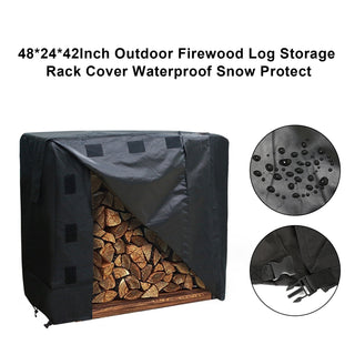 48*24*42 In. Outdoor Firewood Log Storage Rack Cover Waterproof Snow Protect