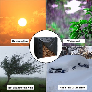 48*24*42 In. Outdoor Firewood Log Storage Rack Cover Waterproof Snow Protect