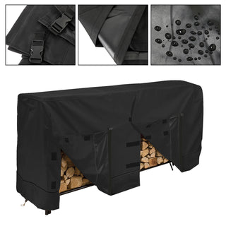 96*24*42Inch Outdoor Firewood Log Storage Rack Cover Waterproof Snow Protect