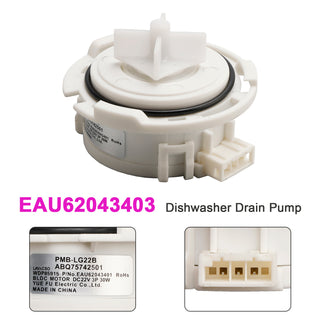 EAU62043403 Dishwasher Drain Pump for L-G Ken-more Dishwasher/Dryer EAU60710801