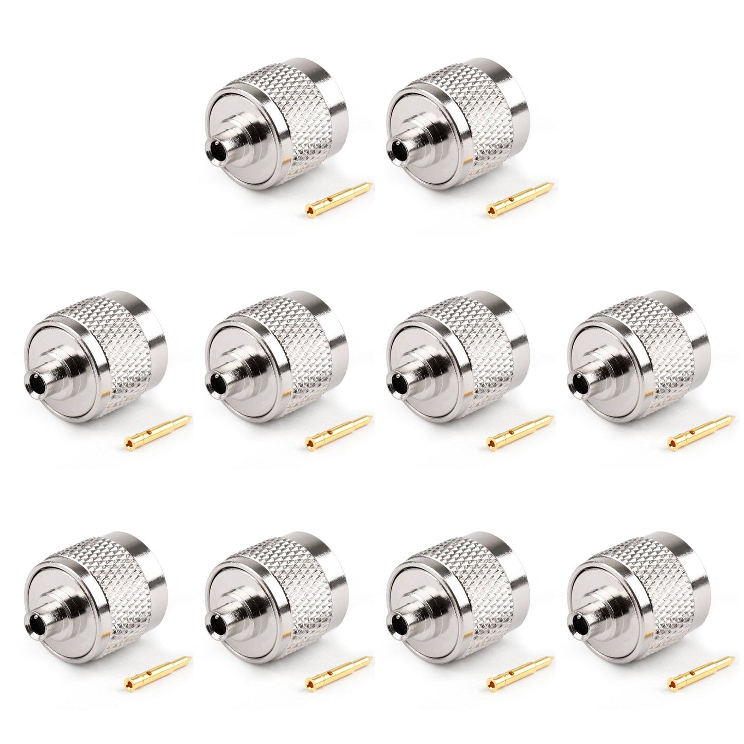 10Pcs N Solder Plug Male RF Connector Solder For Semi-rigid.141" RG402 Straight Generic