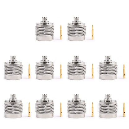 10Pcs N Solder Plug Male RF Connector Solder For Semi-rigid.141" RG402 Straight Generic