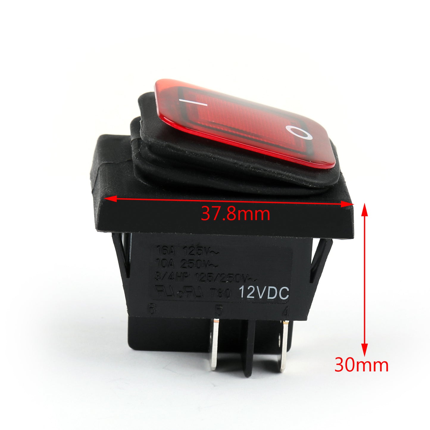 1Pcs RLEIL RL2-102 Waterproof IP65 Car Rocker Switch 4Pin ON/OFF 12V 10A Red