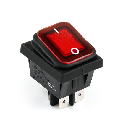 1Pcs RLEIL RL2-102 Waterproof IP65 Car Rocker Switch 4Pin ON/OFF 12V 10A Red