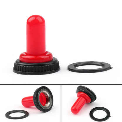 1x Car Toggle Switch Boot 12mm Rubber Waterproof Cover Cap IP67 T700-1 Red