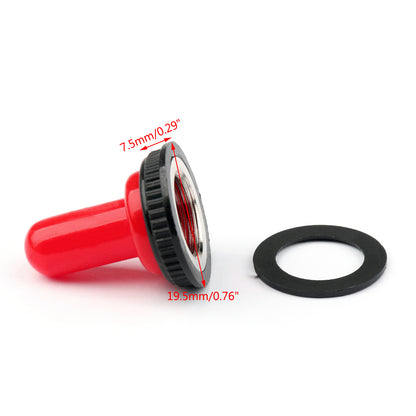 1x Car Toggle Switch Boot 12mm Rubber Waterproof Cover Cap IP67 T700-1 Red