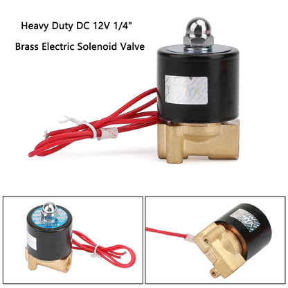 1/4" DC 12V Brass Normally Closed Electric Solenoid Valve BSP Gas Water Air N/C Generic