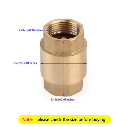 DN15 1/2" NPT In-Line Check Valve Brass Spring Loaded Inline 200PSI Generic