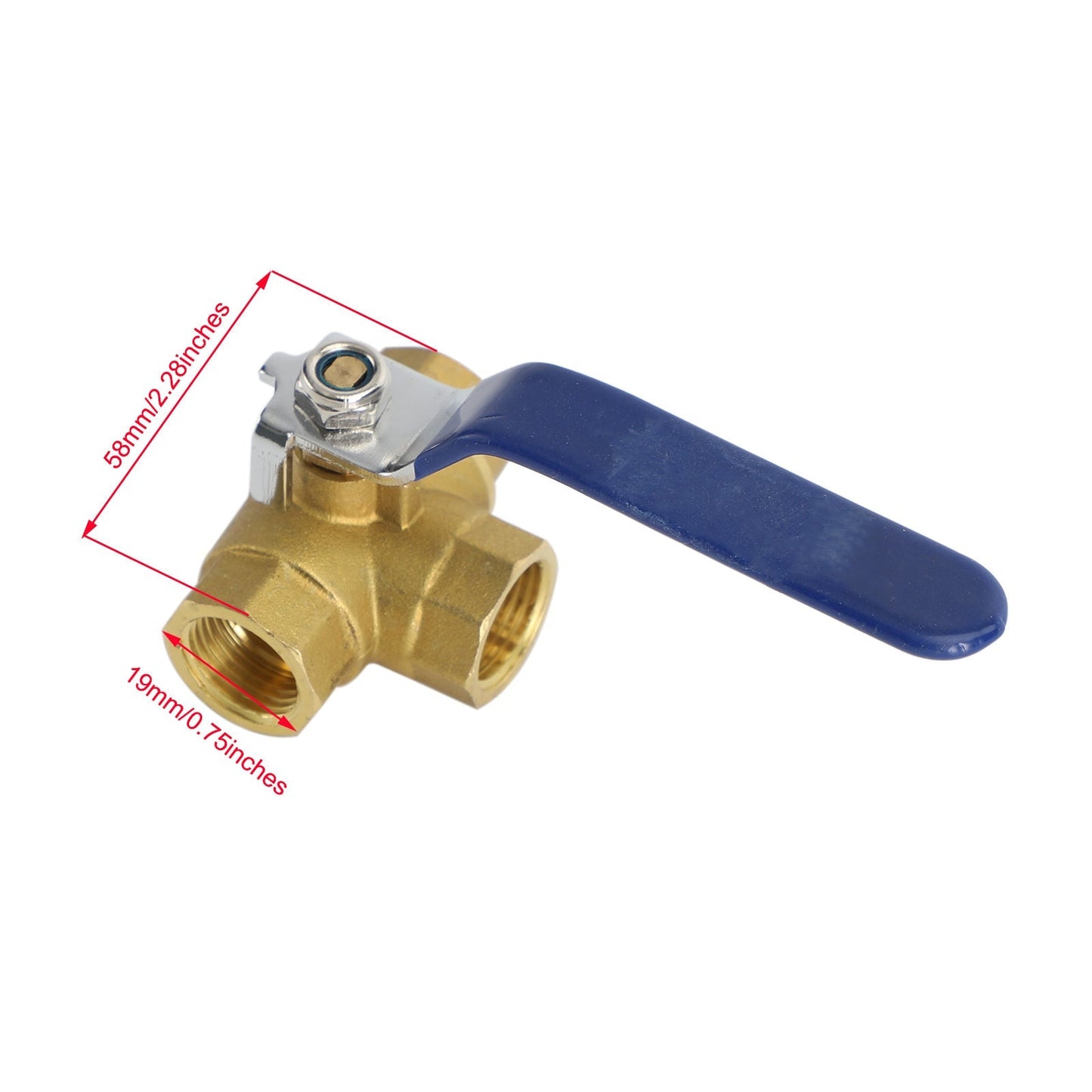 1/2" 3 Way Ball Valve Three T Port NPT Brass Female Type For Water Oil And Gas Generic