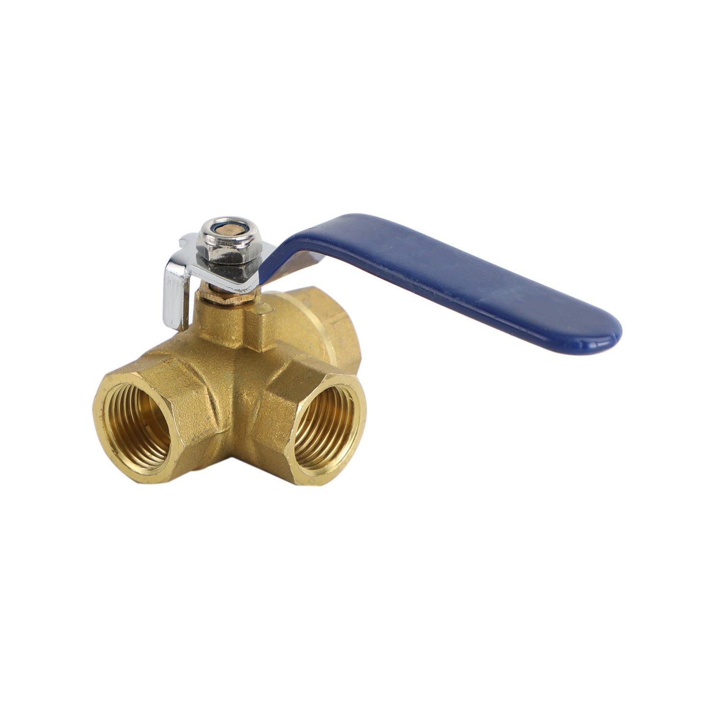 1/2" 3 Way Ball Valve Three T Port NPT Brass Female Type For Water Oil And Gas Generic