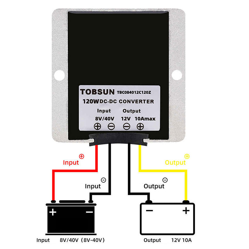 8-40V to 12V 10A DC Voltage Stabilizer Car Power Supply Regulator Waterproof Generic