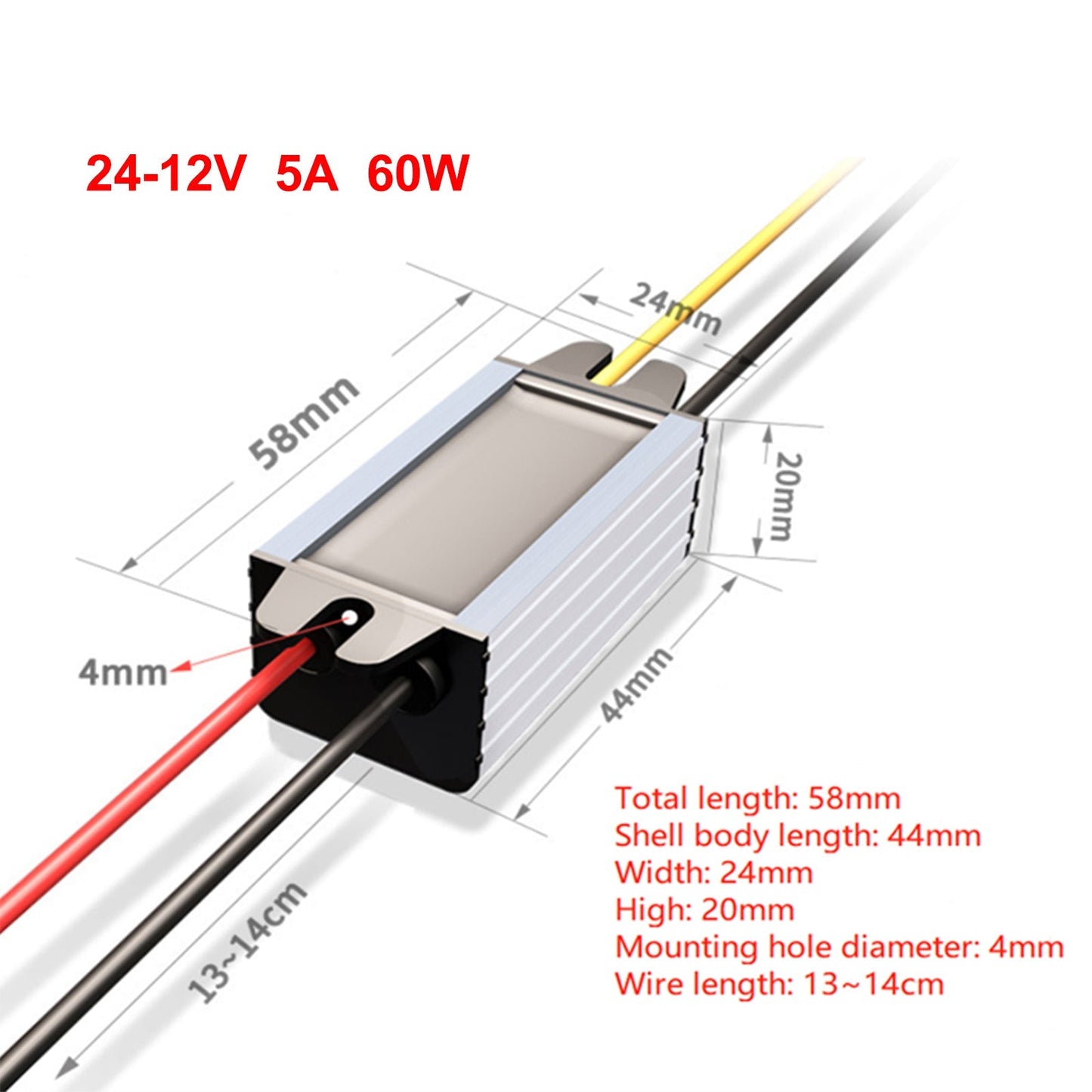 24V To Dc 12V 1A Waterproof Converter Step Down Volt Module Power Supply Generic