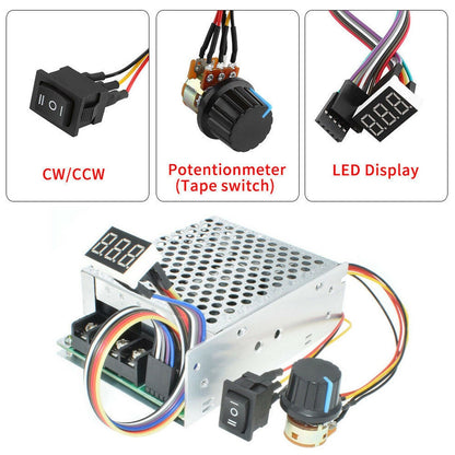 DC 10-55V MAX 60A PWM Motor Speed Controller CW CCW Reversible 12V 24V 36V Generic