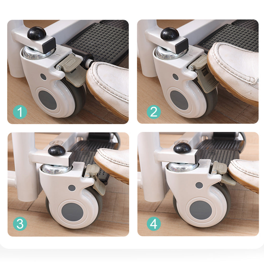 Patient Chair Transferred Lift Wheelchair w/180° Split Seat & Bedpan 440 lb