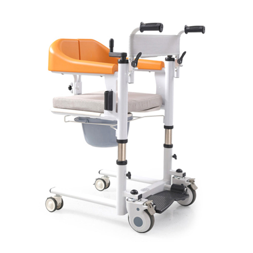 Patient Chair For Home Transferred Lift Wheelchair w/180° Split Seat and Bedpan 440 lb