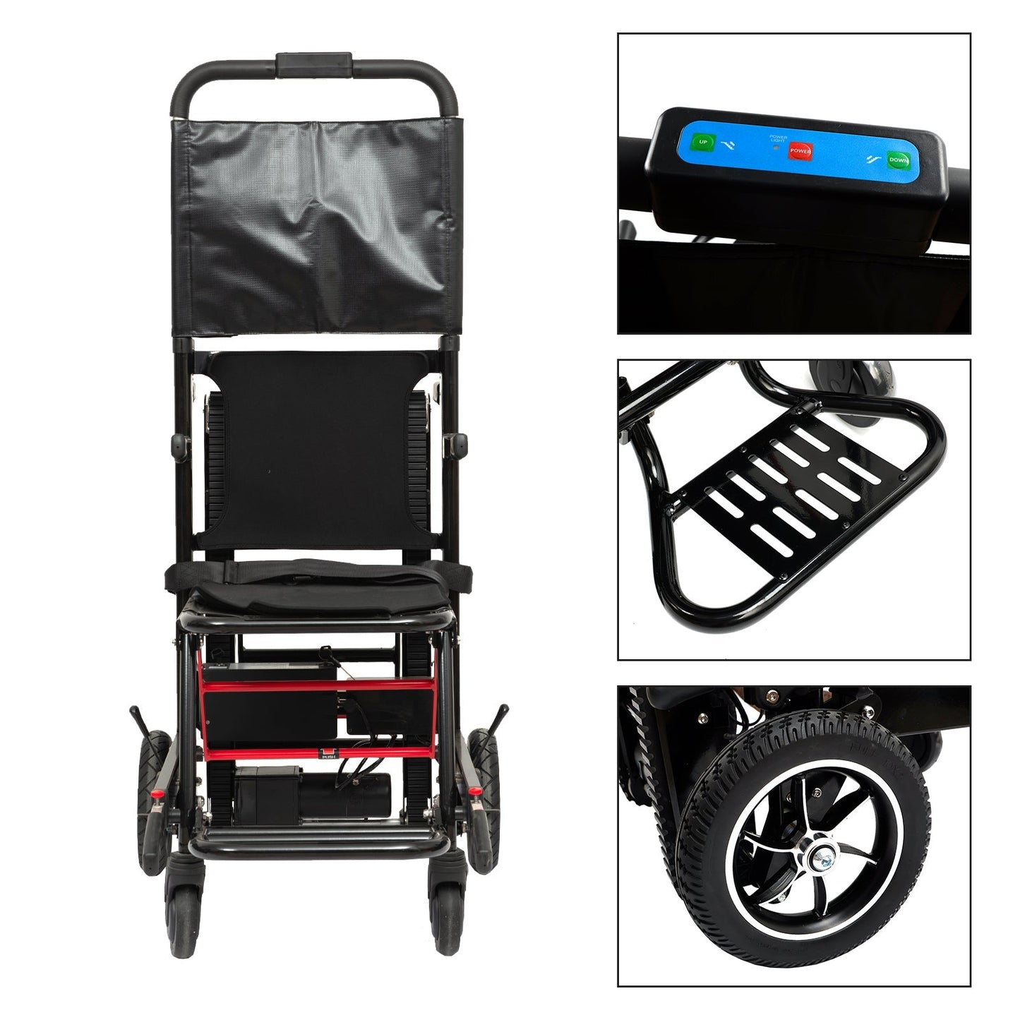 Large Wheel Motorized Climbing Wheelchair Stair Lifting Chair Elevator Disabled Generic