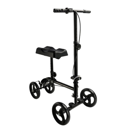 Foldable Knee Scooter Steerable Leg Walker W/Basket Adjusted Height Walking Aid