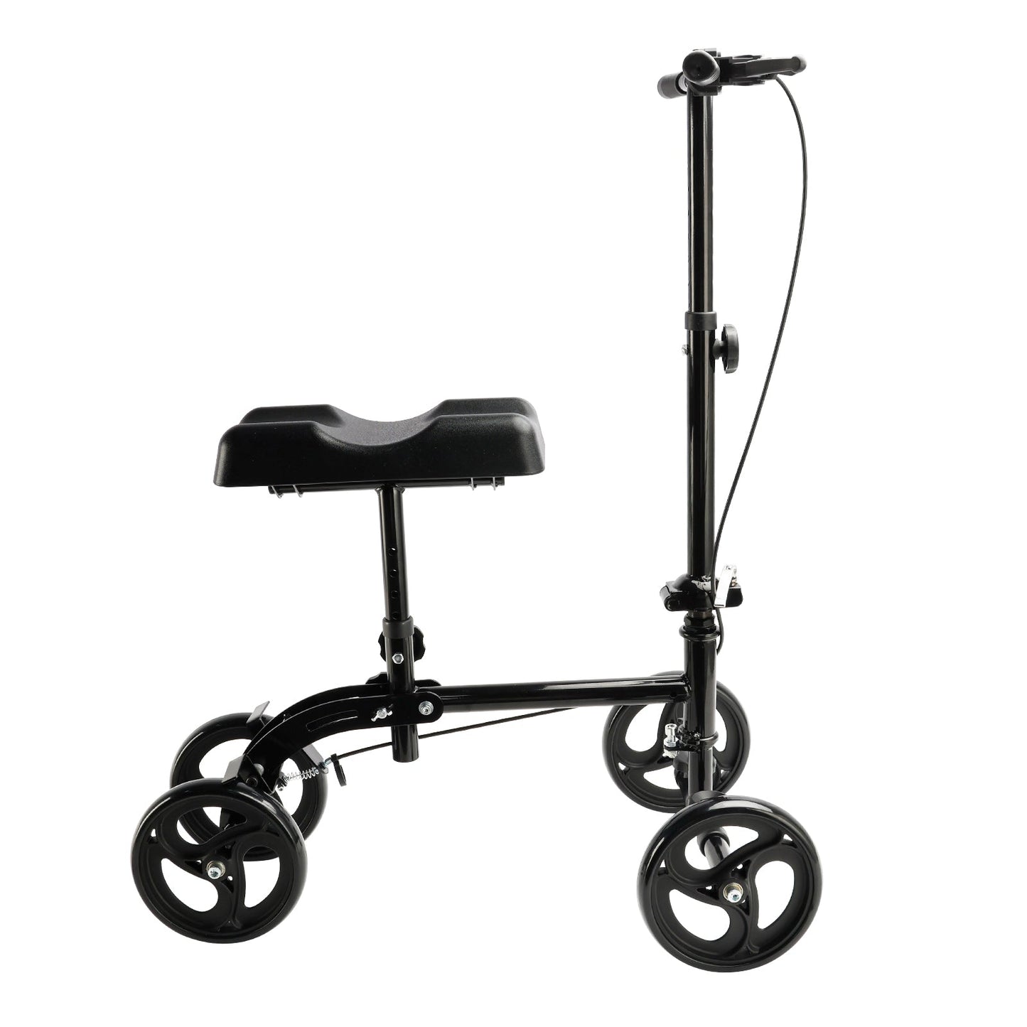 Foldable Knee Scooter Steerable Leg Walker W/Basket Adjusted Height Walking Aid