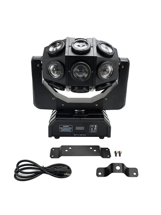 Moving Head Beam Light 180W Moving Head Light RGBW 360°Rotation DJ Lights DMX 512 with Sound Activated