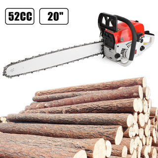 20'' 52CC Gasoline Chainsaws Aluminum Crankcase Cutting Wood Saws