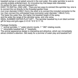 3In1 Lovely Shape Water Sprinkler With Baseball Play Toy Kid Outdoor Squirt Toy