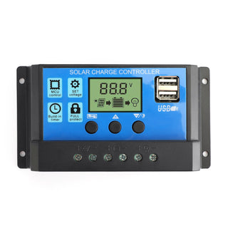 PWM Charge Dual USB Controller Solar Panel Battery Regulator LCD 60A 12V/24V