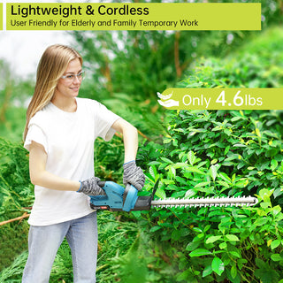 20 in. Electric Hedge Trimmer Cordless Power with 2Battery & Charger