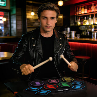 Hand Roll Drum Set 9-Pad Drum Built-in Stereo Speakers Foot Pedal Birthday Gift