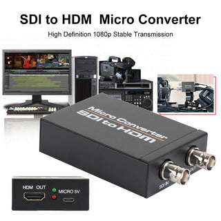 SDI to HDMI+SDI Mini HD Video Micro Converter 1 to 2 Audio Format Detection Blk