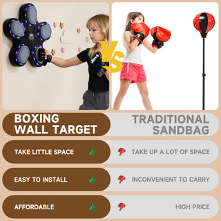 Music Boxing Machine with Boxing Gloves – Wall-Mounted Smart Boxing Trainer Electronic Punching Target for Home Indoor & Gym Workouts