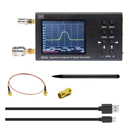 SA6 6GHz Handheld Portable 3.2" Spectrum Analyzer Signal Generator 35-6200MHz Generic