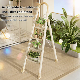 4 Step Folding Ladder with Anti-Slip Pedal/Handrails Portable Stepladder