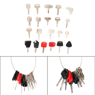 21 Heavy Equipment Construction Ignition Key Set For Cat Komatsu JD Kobelco JCB
