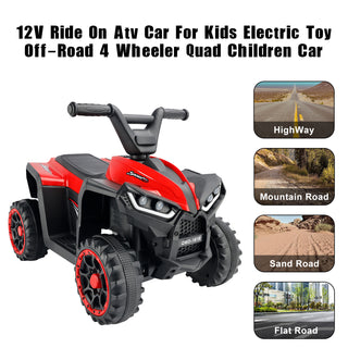 12V Ride On Atv Car For Kids Electric Toy Off-Road 4 Wheeler Quad Children Car  Toy