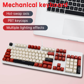 104Key Wired Mechanical Linear Switch Gaming Keyboard With Blue Switch RGB Light