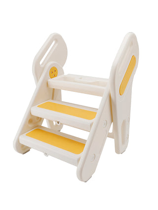 Children Foldable Footstool Hand Washing Ladder Baby Convenient Stair With Light