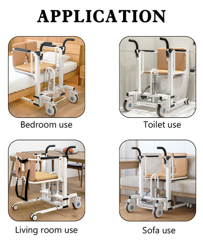 Medical Patient Lift Chair Hydraulic Transferred Lift Wheelchair 180 Split Seat With Cushion For Adults, Elderly 440 lb Weight Limited