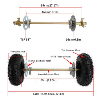 Various ATV Quad Go Kart Rear Live Axle Kit Sprocket Brake Wheel