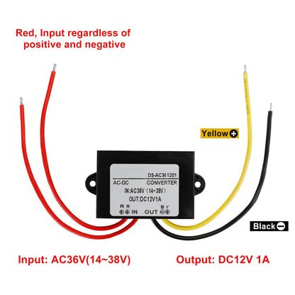 Waterproof AC-DC Converter AC 36V Step Down to DC12V Power Supply Module 1A Generic