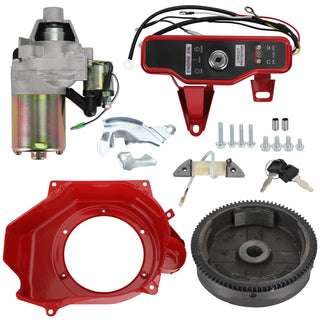 Electric Start Kit Starter Ignition Fan Cover For Honda GX160 GX200 Flywheel Kit