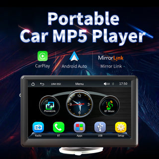 7"  Portable Wireless Carplay Car MP5 Player Multimedia Bluetooth Remote Control