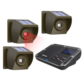 Solar Outdoor Powered Driveway Alarms Anti-Theft Wireless For Fish Pond Orchard