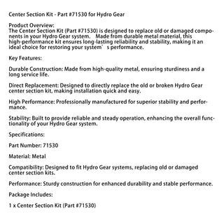 Center Section Kit - Part #71530 for Hydro Gear
