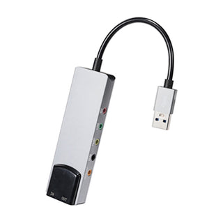 Aluminum Alloy USB Optical Fiber SPDIF Card Supports AC-3 DTS 5.1 Channel Gray