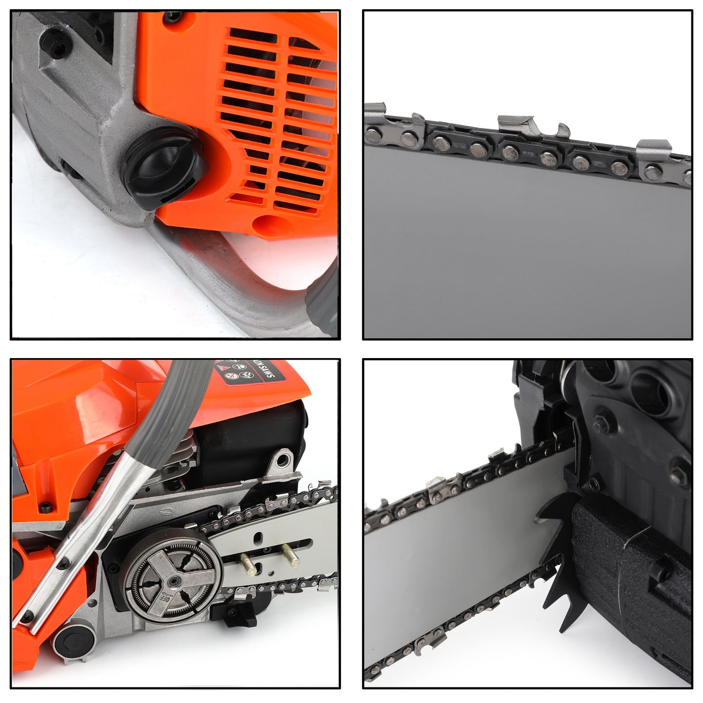 52cc Chainsaw 20inches Bar Powered Engine 2 Cycle Gasoline Chain Saw Orange