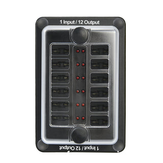 One in Twelve out Blade Fuse Box Block Holder for Car Marine Boat RV Waterproof