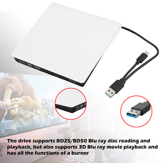USB&Type-c External Disc Writer+Reader BD DVD Drive USB 3.0 Disc Burner