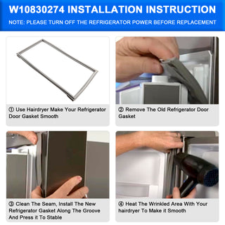 2 Pcs DA97-12522J Freezer Door Gasket for Samsung Refrigerator AP5623489 3973455
